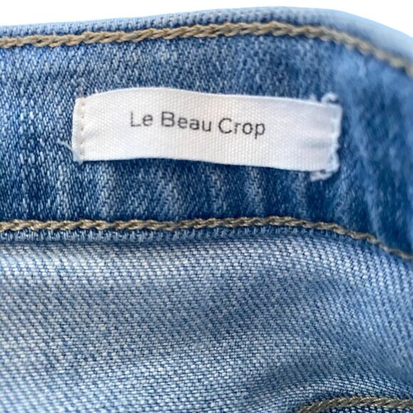 Frame Le Beau Crop Raw Hem Loose Fit Jeans Walden‎ Rock Wash Size 24 - Picture 6 of 13